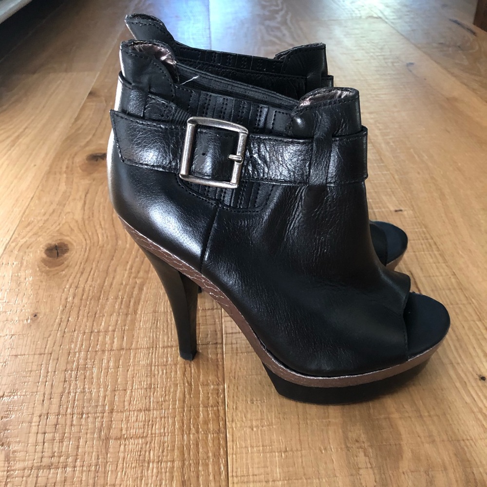 Steve Madden peep toe platform high heel boots